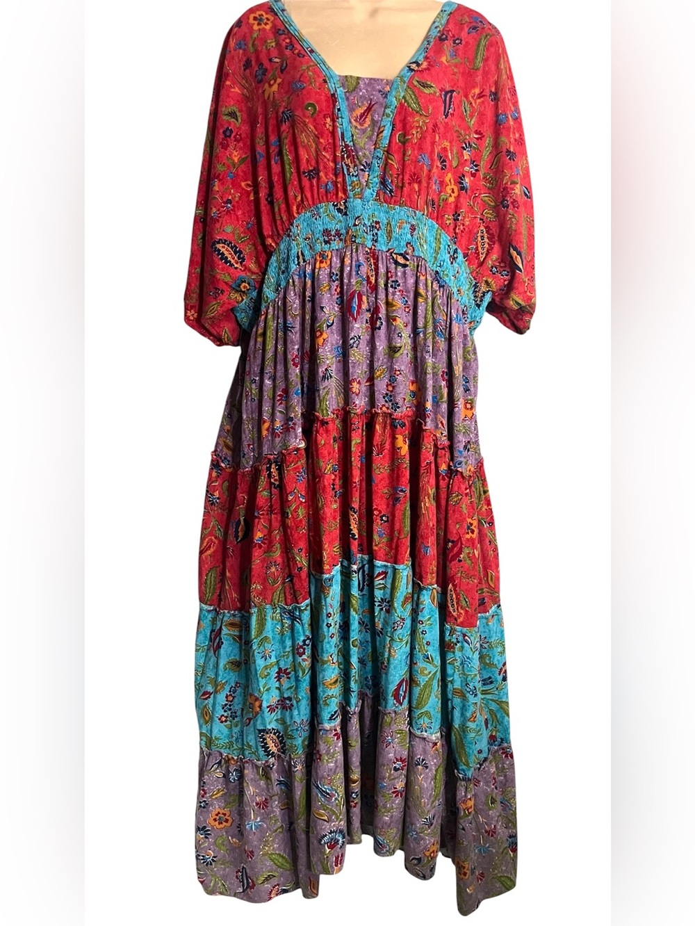 Avenue Plus Size Daisy Boho Tiered Maxi Dress Sz 26/28 - Picture 3 of 14